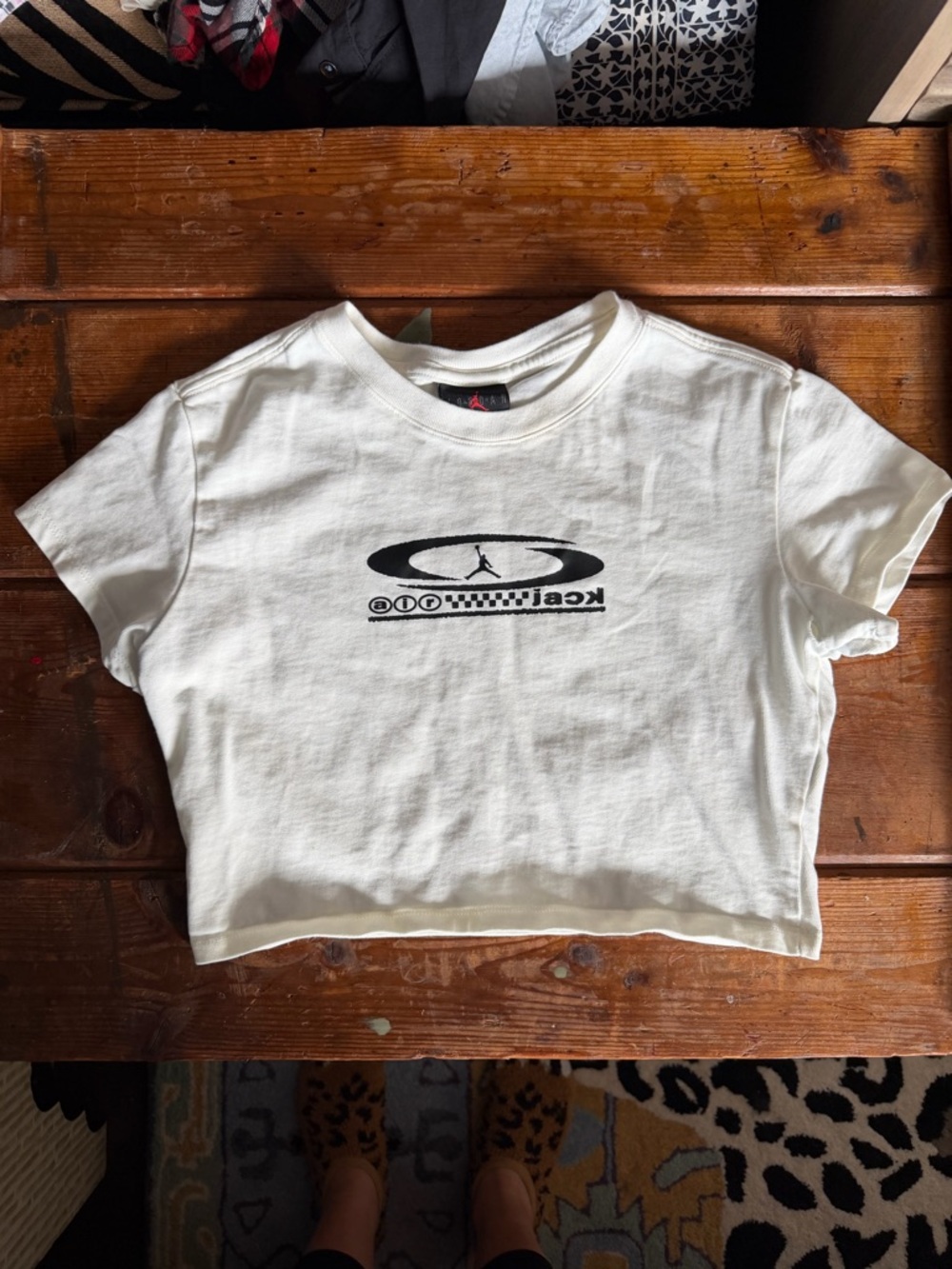 Jordan White Tee with Black Jumpman Graphic